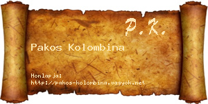 Pakos Kolombina névjegykártya